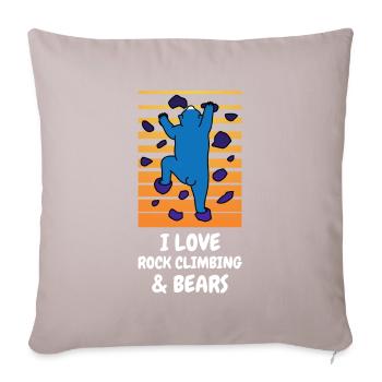 I Love Rock Climbing & Bears Drôle ours Climber - Housse de coussin décorative 45 x 45 cm - taupe clair - Devant