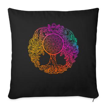 Mandala Tree of Life - Sofa pillowcase 17,3'' x 17,3'' (45 x 45 cm) - black - Front