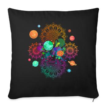 Mandala Psychedelic - Sofakissenbezug 45 x 45 cm - Schwarz - Vorne
