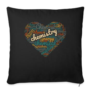 Chemists Love Heart for a Chemical Laboratory Technician - Sofa pillowcase 17,3'' x 17,3'' (45 x 45 cm) - black - Front