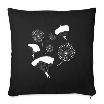 Fallschirm Löwenzahn Fallschirmspringer - Sofakissenbezug 45 x 45 cm - Schwarz - Vorne