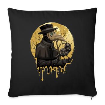 Black Crow Death Plague Doctor Occult Raven Goth - Sofa pillowcase 17,3'' x 17,3'' (45 x 45 cm) - black - Front