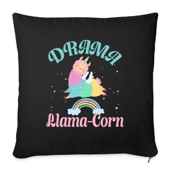Drama Llama-Corn Unicorn Unicorn Unicorn Unicorns Children - Sofa pillowcase 17,3'' x 17,3'' (45 x 45 cm) - black - Front