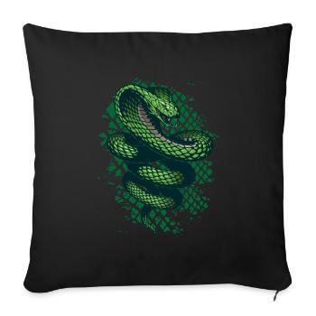 Grüne Schlange Reptil Terrarium - Sofakissenbezug 45 x 45 cm - Schwarz - Vorne