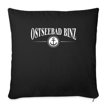 Anker und Seil - Ostseebad Binz - Sofakissenbezug 45 x 45 cm - Schwarz - Vorne