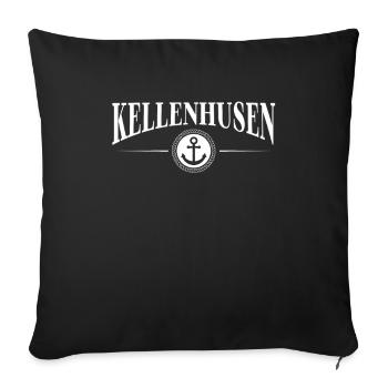 Anker und Seil - Ostseebad Kellenhusen - Sofakissenbezug 45 x 45 cm - Schwarz - Vorne