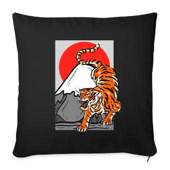 Tiger Aesthetic Japan Mt. Fuji Fujiyama Red Sun - Sofa pillowcase 17,3'' x 17,3'' (45 x 45 cm) - black - Front