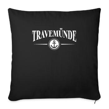 Anker und Seil - Ostseebad Travemünde - Sofakissenbezug 45 x 45 cm - Schwarz - Vorne