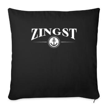 Anker und Seil - Ostseeheilbad Zingst - Sofakissenbezug 45 x 45 cm - Schwarz - Vorne