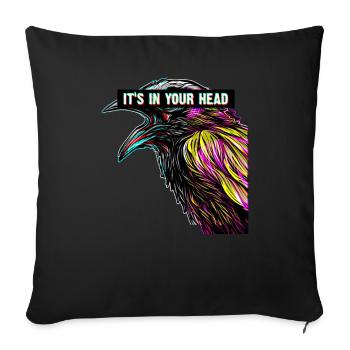 It's In Your Head Sad Rabe Vaporwave Black Krähe - Sofakissenbezug 45 x 45 cm - Schwarz - Vorne