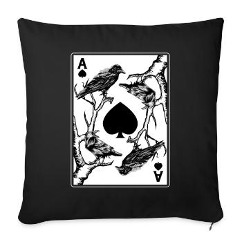 Krähe And The Ace Of Spade Occult Raven Death - Sofa pillowcase 17,3'' x 17,3'' (45 x 45 cm) - black - Front