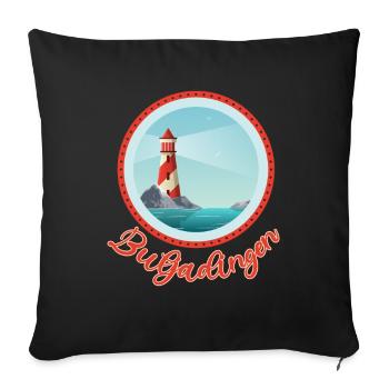 Maritim mit Leuchtturm - Nordsee Insel Butjadingen - Sofakissenbezug 45 x 45 cm - Schwarz - Vorne