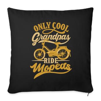 Cool Grandpas Ride Mopeds Moped Grandpa Moped Mokick - Sofa pillowcase 17,3'' x 17,3'' (45 x 45 cm) - black - Front