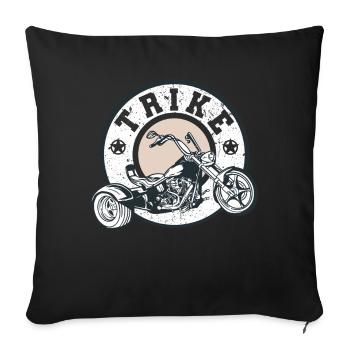 Trike Trike Pilote Trike Moteur Trike Vintage - Housse de coussin décorative 45 x 45 cm - noir - Devant