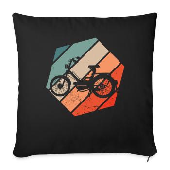 Moped Moped Vintage Moped Driver Moped Lover 2 stroke - Sofa pillowcase 17,3'' x 17,3'' (45 x 45 cm) - black - Front