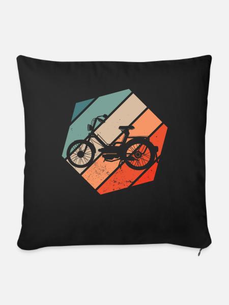 Mofa Moped Vintage Mofafahrer Mofaliebhaber 2 Takt - Sofakissenbezug 45 x 45 cm - Schwarz