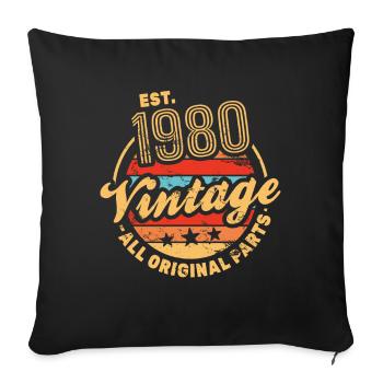 EST. 1980 Vintage All Original Parts Limited - Sofa pillowcase 17,3'' x 17,3'' (45 x 45 cm) - black - Front