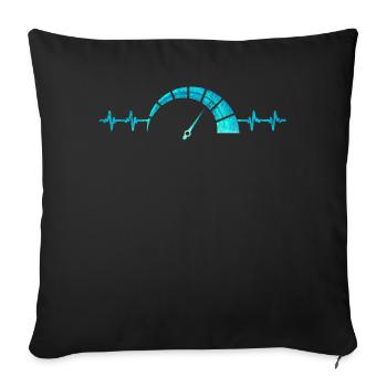 Voiture Compteur de vitesse Pouls Voyage Conduire - Housse de coussin décorative 45 x 45 cm - noir - Devant