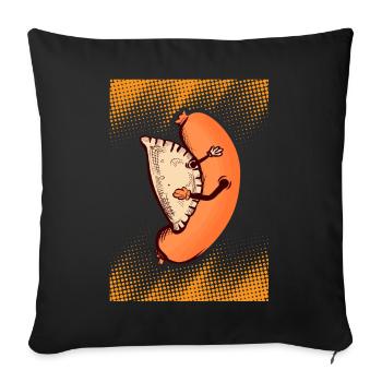 Pierogi Kiełbasa Meat Sausage Dumplings Cooking - Sofa pillowcase 17,3'' x 17,3'' (45 x 45 cm) - black - Front