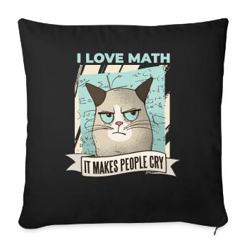Math Love Crying Mathematicians Cats Cat Love - Sofa pillowcase 17,3'' x 17,3'' (45 x 45 cm) - black - Front