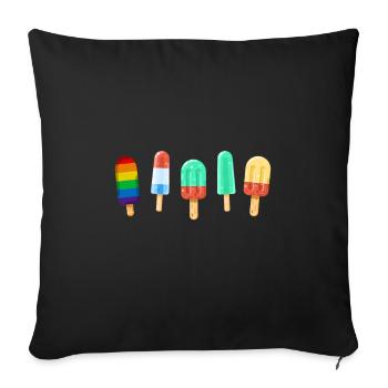 Gay Rainbow Ice Gay Pride Homosexuel - Sofa pillowcase 17,3'' x 17,3'' (45 x 45 cm) - black - Front