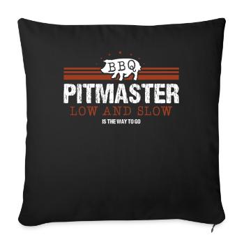 Barbecue Pitmaster basse et lente est la voie à - Housse de coussin décorative 45 x 45 cm - noir - Devant