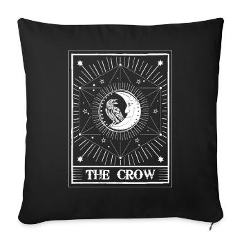 Tarot Card Crow Occult Half Moon Black Raven - Sofa pillowcase 17,3'' x 17,3'' (45 x 45 cm) - black - Front