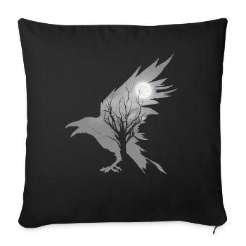 Black Raven Occult Crow Aesthetic - Sofa pillowcase 17,3'' x 17,3'' (45 x 45 cm) - black - Front