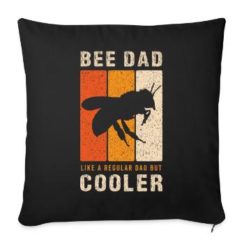 Abeille papa comme un habitué papa Mais Cooler - Housse de coussin décorative 45 x 45 cm - noir - Devant