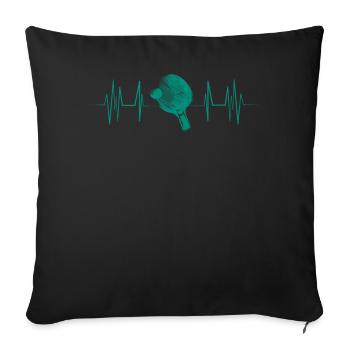 Heartbeat de ping-pong Balles de jeux Tables - Housse de coussin décorative 45 x 45 cm - noir - Devant