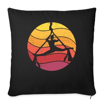 Acrobatics Gymnastic Vintage Aerial Silk - Sofa pillowcase 17,3'' x 17,3'' (45 x 45 cm) - black - Front