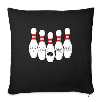Bowling Pins Bowlen Kegeln Sport - Housse de coussin décorative 45 x 45 cm - noir - Devant