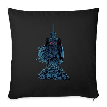 Les Templiers à l’épée sur les crânes - Templiers - Housse de coussin décorative 45 x 45 cm - noir - Devant