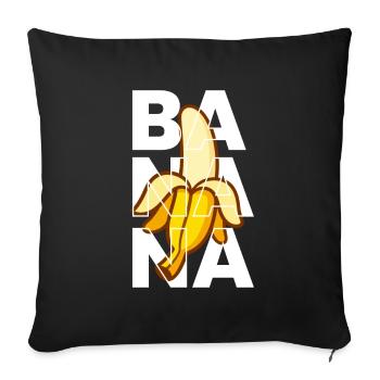 Banana Banana Fruit Fruit Fruit - Sofa pillowcase 17,3'' x 17,3'' (45 x 45 cm) - black - Front