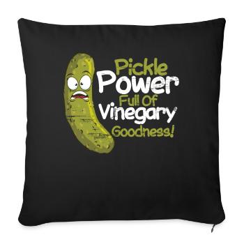 Gurken Essiggurken Pickle Power Vinegary Goodness - Sofakissenbezug 45 x 45 cm - Schwarz - Vorne