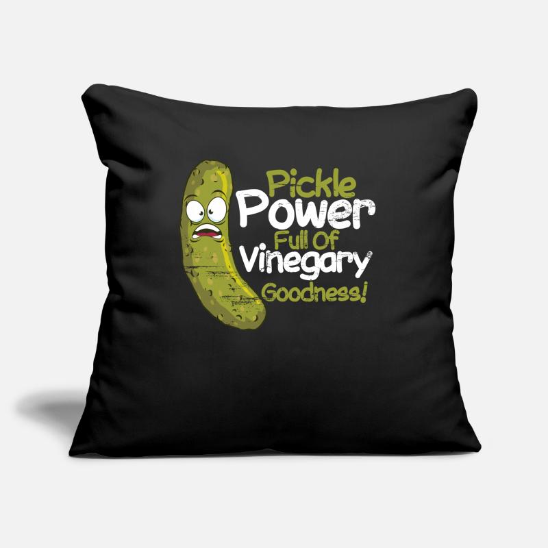 Cornichons Cornichons Cornichons cornichons Cornichons Pickle Power Vinegary Goodness Housse de coussin décorative 45 x 45 cm