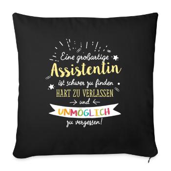 Großartige Assistentin Spruch Abschied Geschenk - Sofakissenbezug 45 x 45 cm - Schwarz - Vorne