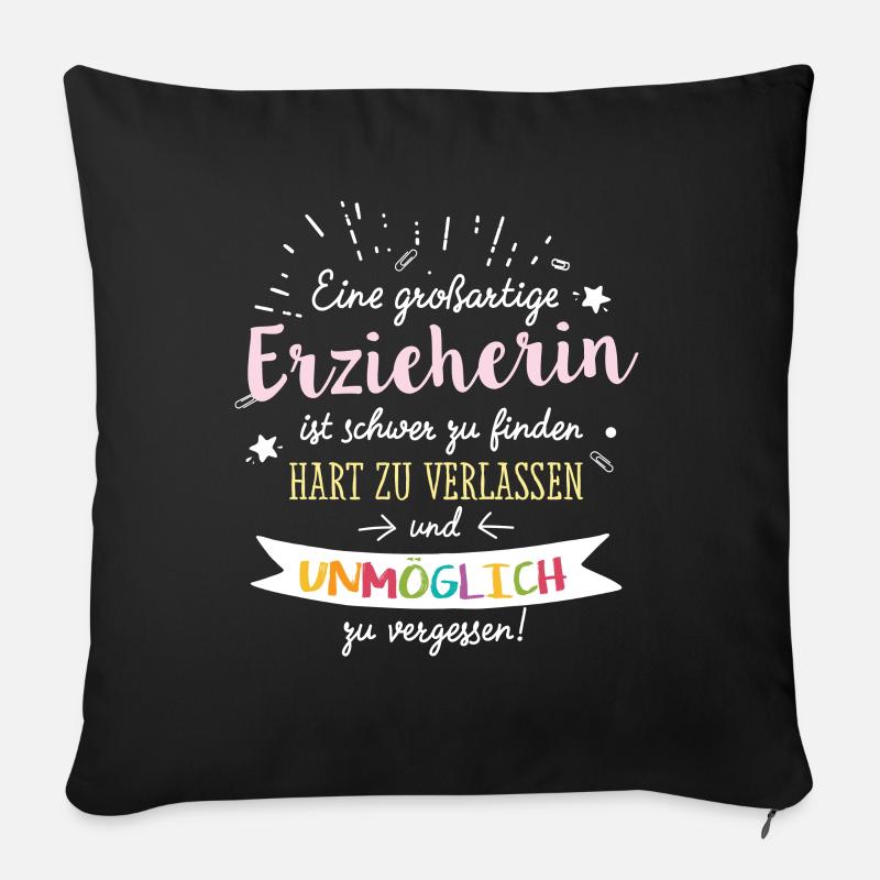 Großartige Erzieherin Spruch Abschied Geschenk - Sofakissenbezug 45 x 45 cm - Schwarz