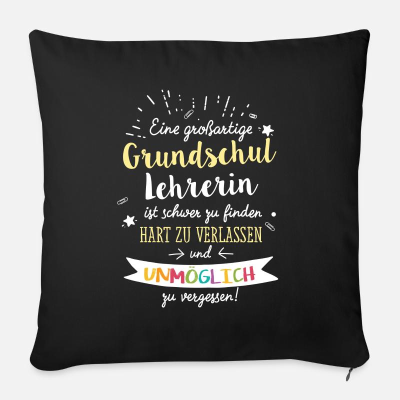 Großartige Grundschullehrerin Spruch Abschied - Sofakissenbezug 45 x 45 cm - Schwarz