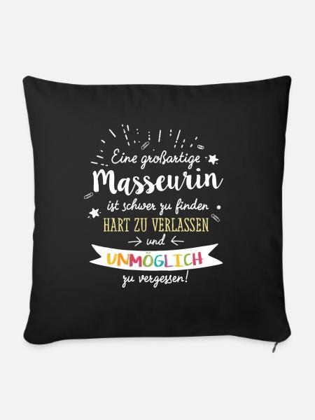 Großartige Masseurin Spruch Abschied Geschenk - Sofakissenbezug 45 x 45 cm - Schwarz