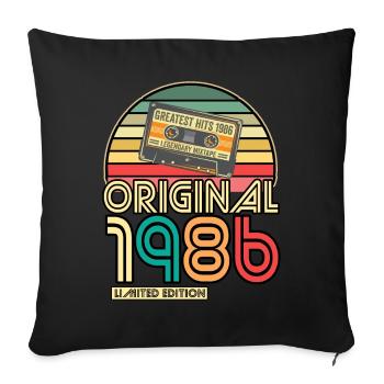 Cassette Tape Retro Vintage 1986 geboren Jahr 1986 - Sofakissenbezug 45 x 45 cm - Schwarz - Vorne