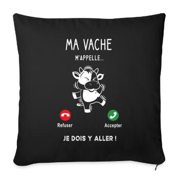 Ma vache m'appelle je dois y aller - Housse de coussin décorative 45 x 45 cm - noir - Devant