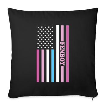 Femboy LGBTQ Rainbow Gay Pride American Flag Queer - Sofakissenbezug 45 x 45 cm - Schwarz - Vorne