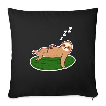 Pickles Sloth Cucumber Pickle - Sofa pillowcase 17,3'' x 17,3'' (45 x 45 cm) - black - Front