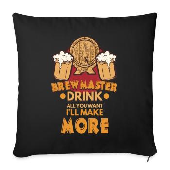 Brewmaster Drink Brauen Brauerei Bier Bierfreund - Sofakissenbezug 45 x 45 cm - Schwarz - Vorne