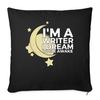 Writer Dream Writer Author Moon Author Author - Sofa pillowcase 17,3'' x 17,3'' (45 x 45 cm) - black - Front