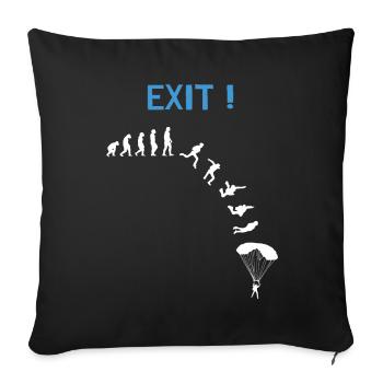 Skydiver Evolution Fallschirmspringer - Sofa pillowcase 17,3'' x 17,3'' (45 x 45 cm) - black - Front