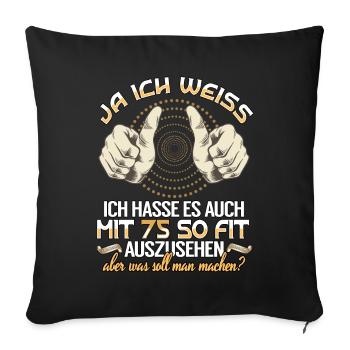 75. Geburtstag 75 Jahre Geburtstag Geschenkidee - Sofakissenbezug 45 x 45 cm - Schwarz - Vorne