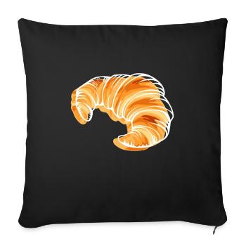 Croissant Frankreich Reisen Eiffelturm - Sofakissenbezug 45 x 45 cm - Schwarz - Vorne