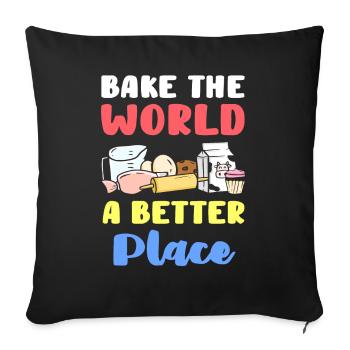 Backen Bäcker - Sofakissenbezug 45 x 45 cm - Schwarz - Vorne